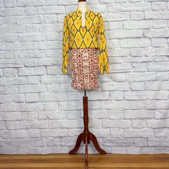 Free People Romi Mesh Aztec Print Mini Skirt - Picture 5 of 9